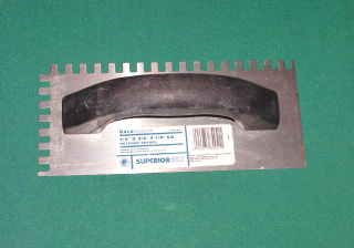 Large square notch trowel